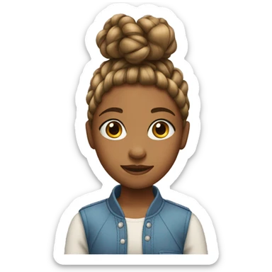 Girl with braided hair back sticker