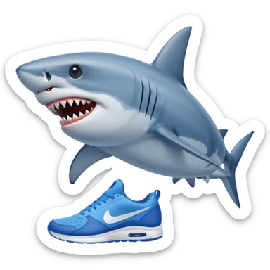 Shark with blue nikes  sticker