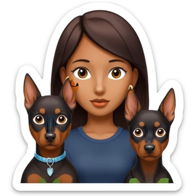 Doberman with girl sticker