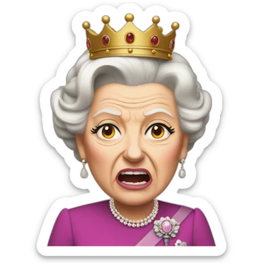 very angry queen Elizabeth sticker