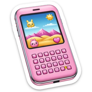 Tamagotchi ios app skeuomorphic, pink, details sticker