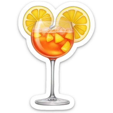 Aperol spritz with a slice of lemon sticker