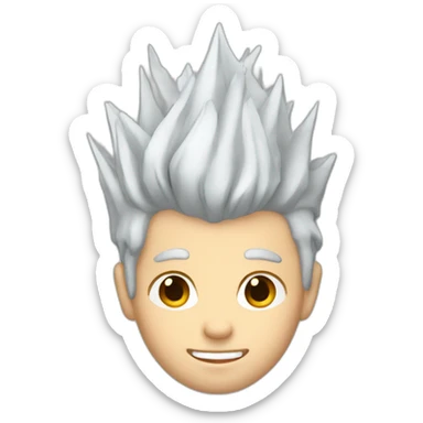 pale white guy with spiky silver hair sticker