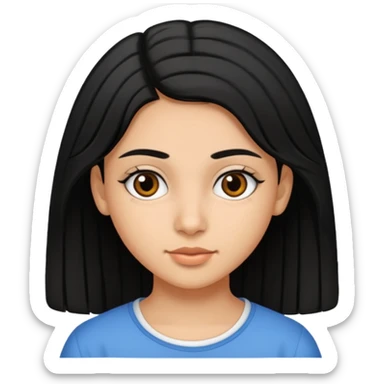 Fait une fille de 15 ans tunisienne avec les cheveux noir lisse sticker