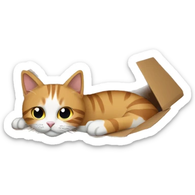 cats in a cardboard box sticker