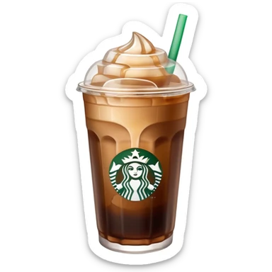 Starbuck ice coffee with ice cubes sticker
