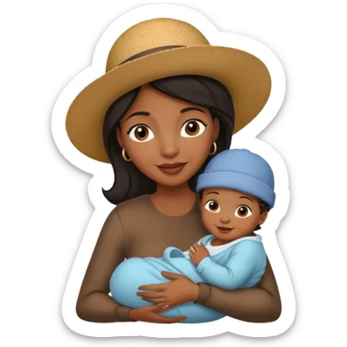 black Mother with Hats with her baby sticker