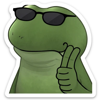 Emoji with sunglasses with the finger on them sticker