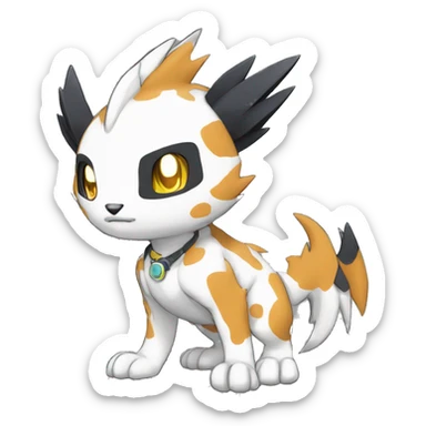 cute cool edgy Digimon-Fakemon-animal with cool markings full body sticker