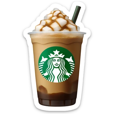 Starbuck ice coffee with ice cubes sticker