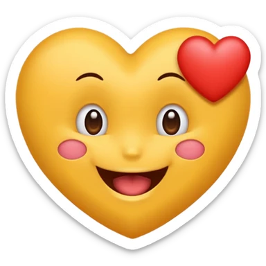 emoji tirant la langue avec un petit cœur minimaliste placé discrètement sur la joue sticker
