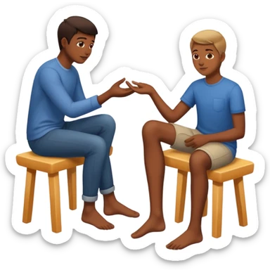 Check  main droite avec une autre personne et Check du pied  sticker