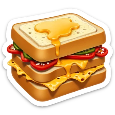 spicy sucuk sandwich object icon, toasted bread, sliced spicy sucuk inside, melted cheese, red chili peppers, steam coming out, 3D cartoon, mobile game icon style, centered, clean background, soft shadow, no text, no watermark
 sticker