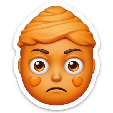 Big, ugly scowling  💩 looking like Donald orange poop emoji Trump sticker
