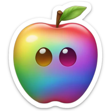 rainbow colors apple without face sticker