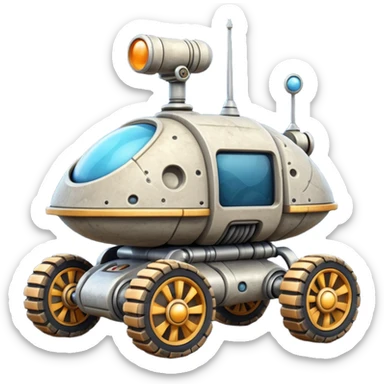  Flintstones antique tall robotic high-occupancy moon rover  sticker