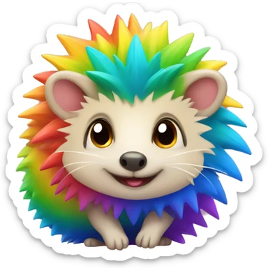 "Cute Rainbow Hedgehog" sticker