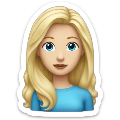 caucasian blonde woman with blue eyes sticker