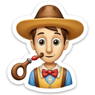 pinocchio with long nose sticker