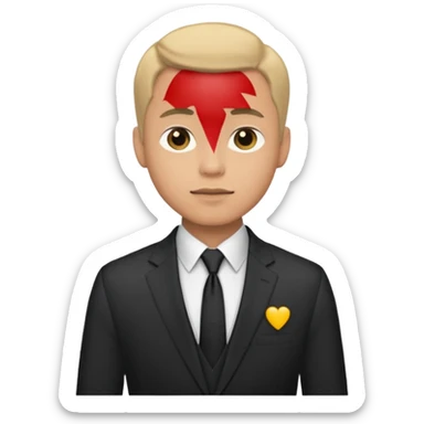 una mano en pecho vestido masculino sticker