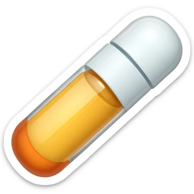 two-tone medicine pill, simple, clean, no extra details sticker