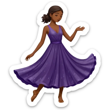 Brown silhouette female dancer in the rain sticker
