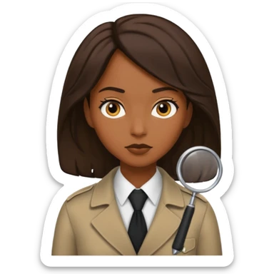 Generate 
1 detective she's white hair covered light eyes fair skin
1 detectective she's black NO HIJAB HAIR OUT BROWN skin  sticker