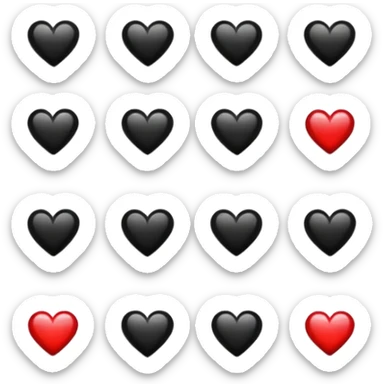 Emoji with black hearts  sticker