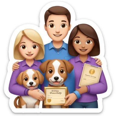 Certified Dog Owner Benefits, family, certificate, dog sticker