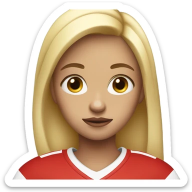 sad blonde girl playing football sticker