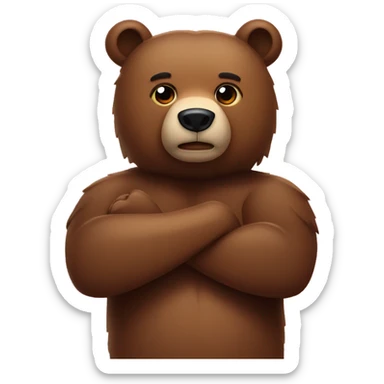 bear arm crossed in shape of an x sticker