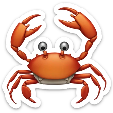 Crab holding sigh with text”HOOKS” sticker