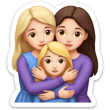Three white sisters hugging sticker