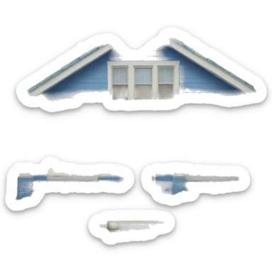 Blue split level ranch style house sticker