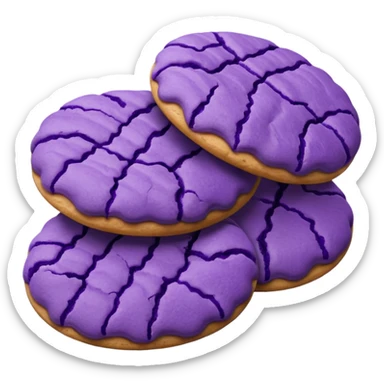 purple ube crinkle cookies, simplified, clear, emoji-like, no faces sticker