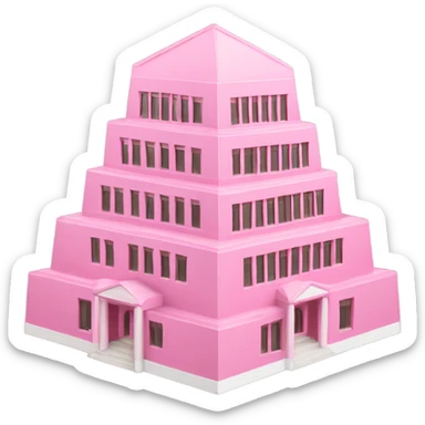 pink university building looking like san francisco pyramid building sticker