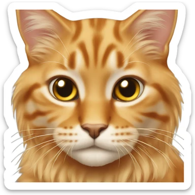 Beige orange long hair tabby sticker