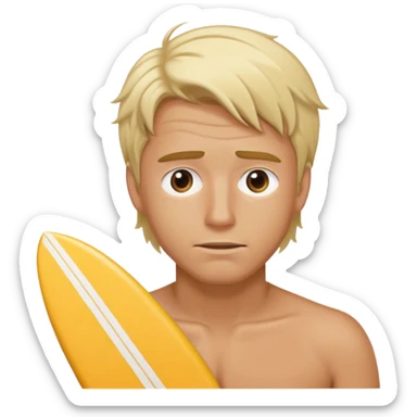 Guy with blonde surfer hair with one eye twitching sticker