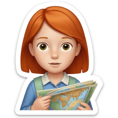 child Holding Maps sticker