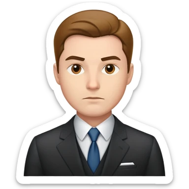 Professional man in a suit with serious expression sticker