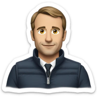 macron a gilet jeaune sticker