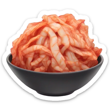 Kimchi: A small bowl with red, spicy cabbage. sticker