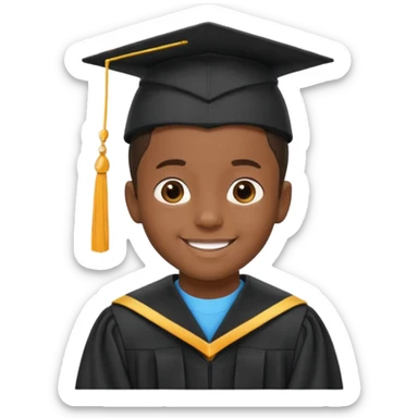 Black boy graduating  sticker
