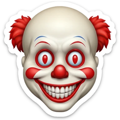 Make an image of a skull clown sticker