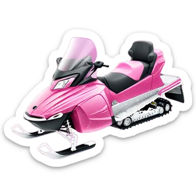 Pink ombre snowmobile with glitter sticker
