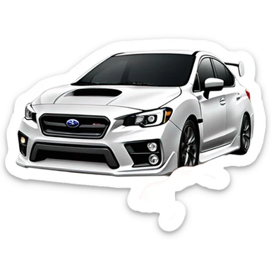Subaru, WRX with flames coming out of the back sticker