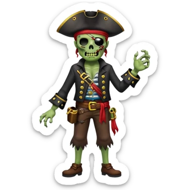 Pirate Zombie full body sticker