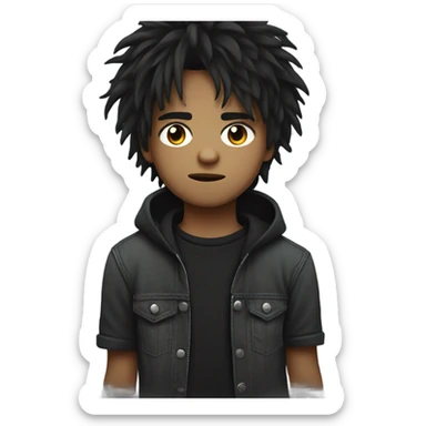 emo boy with shaggy hair sticker