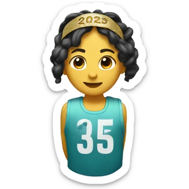 A gold headband with 2025 attached to the top of the headband  sticker