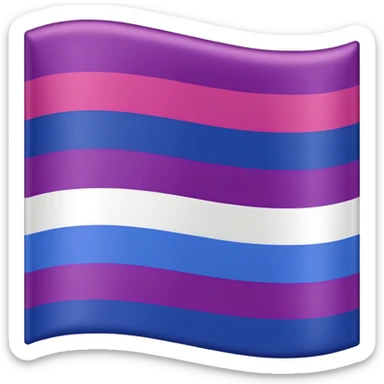Straight ally flag combined with bisexual flag sticker